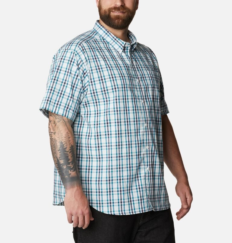 Men's Columbia Rapid Rivers II Short Sleeve Shirts Turquoise | Plus Size CA-J0468